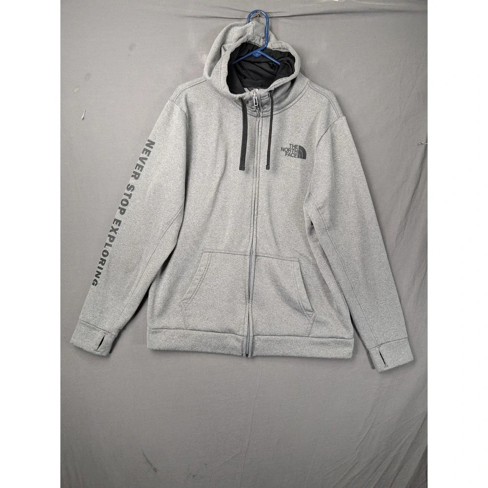 The North Face Mens Gray Never Stop Exploring Full Zip Hoodie XL